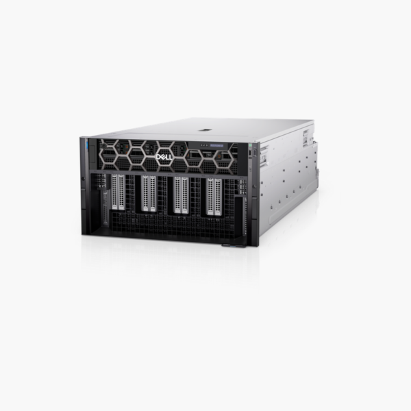 Dell PowerEdge XE9680 eight-GPU server angled view